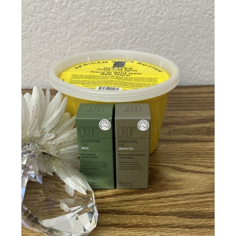 Shea Butter Herbal Essential Oil Kit DIY Body Care Set Basil Green Tea 10ml